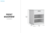 Picture of LATCH 1-Drawer Nightstand/Side Table with Dual Power Outlets, USB & Type-C Ports (White)