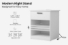 Picture of LATCH 1-Drawer Nightstand/Side Table with Dual Power Outlets, USB & Type-C Ports (White)