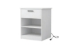 Picture of LATCH 1-Drawer Nightstand/Side Table with Dual Power Outlets, USB & Type-C Ports (White)