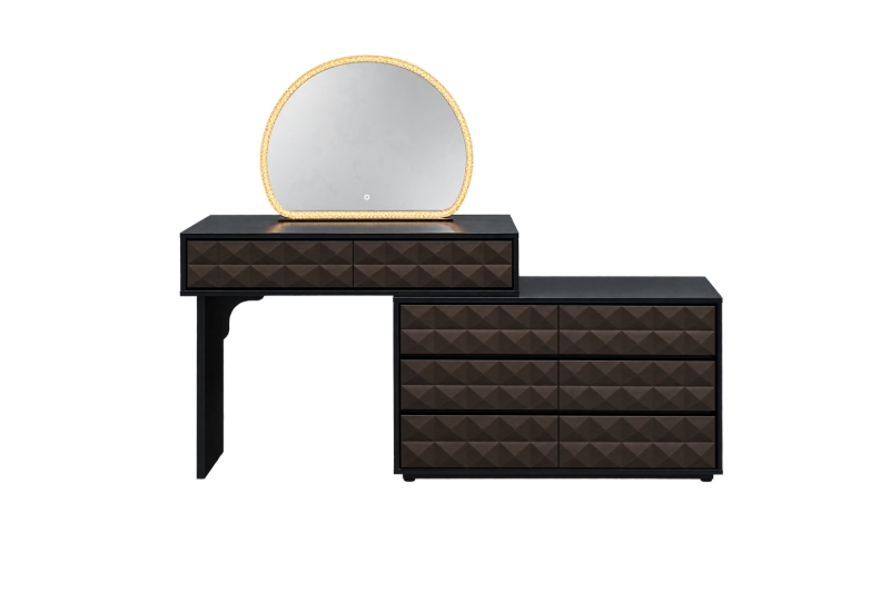 Picture of MARGERY 8-Drawer 39.5"-78.5" Extension Dressing Table with LED Mirror