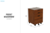 Picture of LUKAN 3-Drawer Mobile File Cabinet (Walnut)