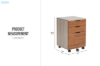 Picture of LUKAN 3-Drawer Mobile File Cabinet (Oak&Walnut)