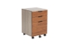 Picture of LUKAN 3-Drawer Mobile File Cabinet with Wheels (Oak&Walnut)