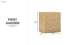 Picture of BRINLY 3-Drawer Nightstand with Charging Station (Oak)
