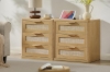 Picture of BRINLY 3-Drawer Nightstand with Charging Station (Oak)