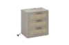 Picture of BRINLY 3-Drawer Nightstand with Charging Station (Grey)
