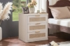 Picture of BRINLY 3-Drawer Nightstand with Charging Station (Beige)
