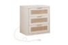 Picture of BRINLY 3-Drawer Nightstand with Charging Station (Beige)