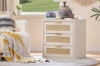 Picture of BRINLY 3-Drawer Nightstand with Charging Station (Beige)