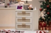 Picture of BRINLY 3-Drawer Nightstand with Charging Station (Beige)