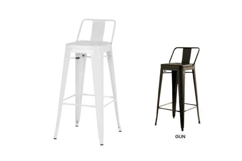 Picture of TOLIX Replica Bar Stool with Back (Seat Height H30")