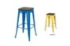 Picture of TOLIX Replica Counter Height Stool Rustic Elm Seat