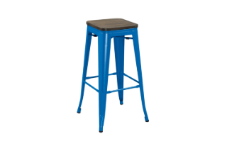 Picture of TOLIX Replica Counter Height Stool Rustic Elm Seat (Blue) - H25.5"