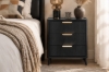 Picture of CALVEN 3-Drawer Nightstand with Dual Power Outlets & USB Ports (Dark)