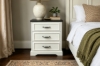 Picture of MILVEN 3-Drawer Nightstand with Dual Power Outlets & USB (White & Espresso)