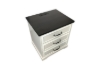 Picture of MILVEN 3-Drawer Nightstand with Dual Power Outlets & USB (White & Espresso)