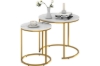 Picture of [FLOOR MODEL CLEARANCE]AYDAN Nesting Side Table with White Marble Top and Gold Legs