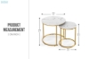 Picture of [FLOOR MODEL CLEARANCE]AYDAN Nesting Side Table with White Marble Top and Gold Legs