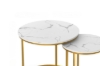Picture of [FLOOR MODEL CLEARANCE]AYDAN Nesting Side Table with White Marble Top and Gold Legs