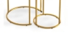 Picture of [FLOOR MODEL CLEARANCE]AYDAN Nesting Side Table with White Marble Top and Gold Legs