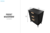 Picture of CALVEN 3-Drawer Nightstand with Dual Power Outlets & USB Ports (Dark)