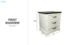 Picture of MILVEN 3-Drawer Nightstand with Dual Power Outlets & USB (White & Espresso)