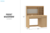 Picture of EMDEN 47" 2-Drawer 1-Door Study Desk with shelf