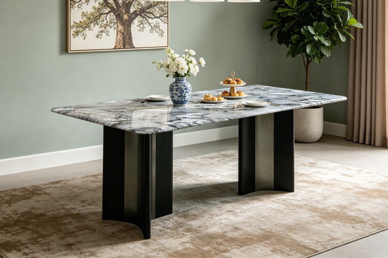Picture of VAREN 63"/71" Microcrystalline Stone Top Dining Table