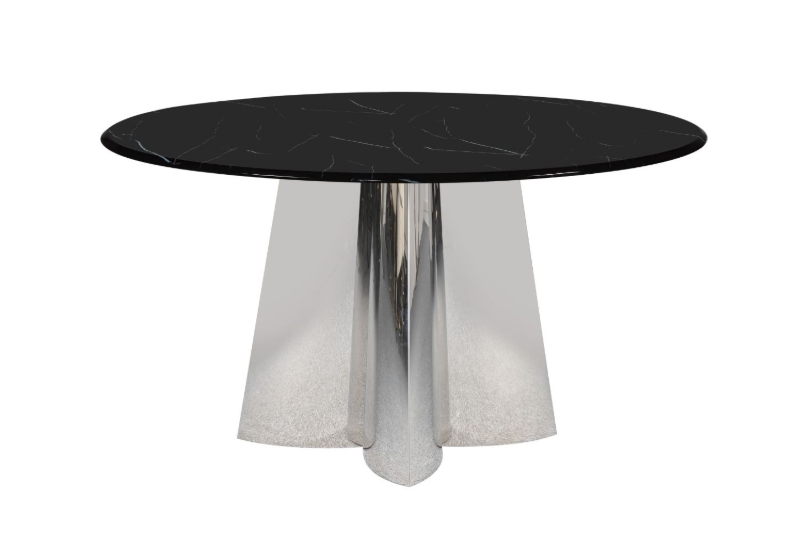 Picture of [FLOOR MODEL CLEARANCE]ELIOT 54" Marble Top Round Dining Table (Black)