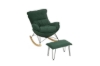 Picture of [FLOOR MODEL CLEARANCE] LOBSTER Fabric Rocking Chair with Footstool (Green)