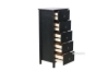 Picture of [FLOOR MODEL CLEARANCE] METRO Solid Pine 5 DRW Slimboy (Black)
