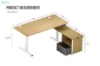 Picture of [FLOOR MODEL CLEARANCE] NEXUS 63" Electric Height-Adjustable Standing Desk With Side Cabinet Shelf & LED Display & USB Charging Port (Oak)