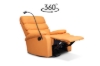 Picture of [FLOOR MODEL CLEARANCE] OLIVIO 360° Swivel Manual Recliner Lounge Chair with Mobile Holder (Orange)