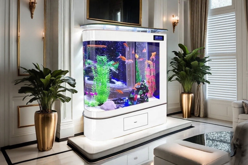 Picture of [FLOOR MODEL CLEARANCE] 145 Gallons Aquarium/Fish Tank with LED Light & Temperature Display – 59" x 16" x 54"