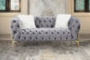 Picture of [FLOOR MODEL CLEARANCE] NORFOLK Velvet Button-Tufted 2-Seater Loveseat (Grey)