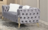 Picture of [FLOOR MODEL CLEARANCE] NORFOLK Velvet Button-Tufted 2-Seater Loveseat (Grey)