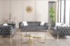 Picture of [FLOOR MODEL CLEARANCE] NORFOLK Velvet Button-Tufted 2-Seater Loveseat (Grey)