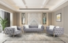 Picture of [FLOOR MODEL CLEARANCE] NORFOLK Velvet Button-Tufted 2-Seater Loveseat (Grey)