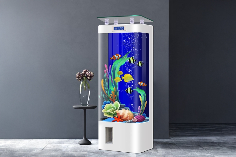 Picture of [FLOOR MODEL CLEARANCE] 55 Gallons Aquarium/Fish Tank with LED Light & Temperature Display – 24" x 16" x 54"