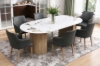 Picture of NORDEN 78.5" 7PC Sintered Stone Top Dining Set with Large Smoky Grey Chair