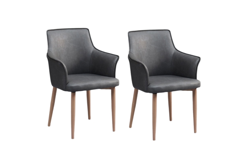 Picture of NORDEN Dining Chair in Large Size (Smoky Grey) - 2 Chairs in 1 Carton