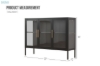 Picture of [FLOOR MODEL CLEARANCE] STARK Steel Frame 35.5"x47" 3-Door Transparent Glass Display Cabinet (Black)