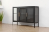 Picture of [FLOOR MODEL CLEARANCE] STARK Steel Frame 35.5"x47" 3-Door Transparent Glass Display Cabinet (Black)