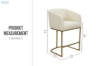 Picture of [FLOOR MODEL CLEARANCE] TRYTON 26" Counter Height Bar Stool with Arms & Golden Finish Base (White)