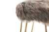 Picture of [FLOOR MODEL CLEARANCE]  DAMAR Round Fur Stool with Metal Legs (Grey)