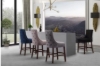 Picture of [FLOOR MODEL CLEARANCE] FRANKLIN Velvet Counter Chair Solid Rubber Wood Legs (Navy Blue)