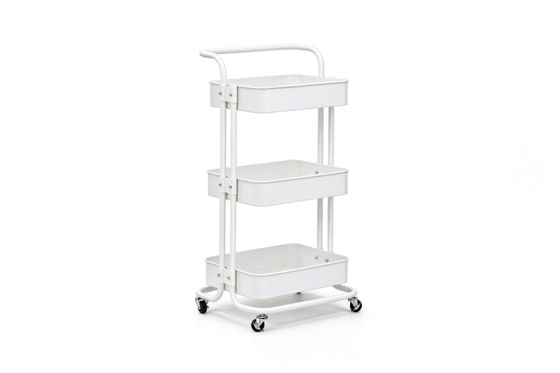 Picture of TARKA 3 Tier Wheel Trolley/Cart Storage Rack (Off White)