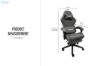 Picture of TURBO 360° Swivel Height-Adjustable Gaming Chair with Reclining Backrest, Lumbar Support & Footrest (Grey)