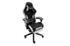 Picture of TURBO 360° Swivel Height-Adjustable Gaming Chair with Reclining Backrest, Lumbar Support & Footrest (Black with Off White)