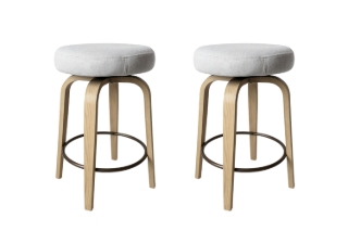 Picture of LUKE H26" 360° Swivel Counter Height Stool (Beige) - 2 Chairs in 1 Carton